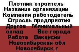 Плотник-строитель › Название организации ­ Компания-работодатель › Отрасль предприятия ­ Другое › Минимальный оклад ­ 1 - Все города Работа » Вакансии   . Новосибирская обл.,Новосибирск г.